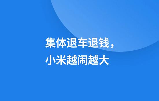 集体退车退钱，小米越闹越大