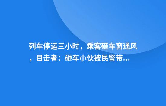 列车停运三小时，乘客砸车窗通风，目击者：砸车小伙被民警带走