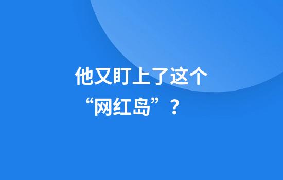 他又盯上了这个“网红岛”？