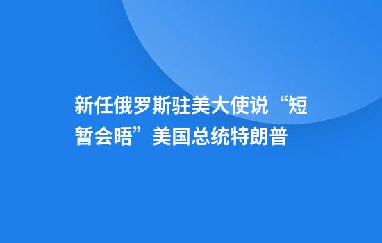 新任俄罗斯驻美大使说“短暂会晤”美国总统特朗普