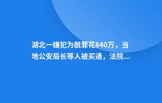 湖北一嫌犯为脱罪花840万，当地公安局长等人被买通，法院判了