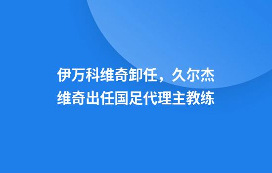 伊万科维奇卸任，久尔杰维奇出任国足代理主教练
