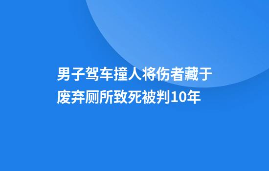 男子驾车撞人将伤者藏于废弃厕所致死被判10年