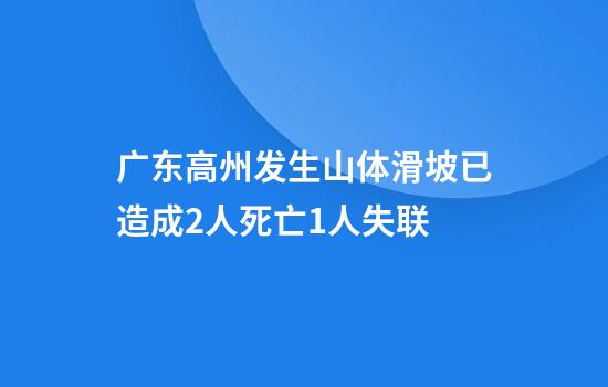 广东高州发生山体滑坡已造成2人死亡1人失联