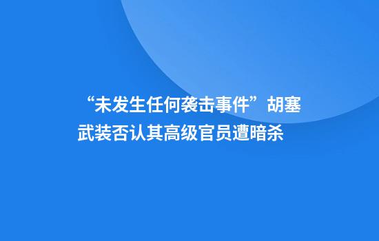 “未发生任何袭击事件”胡塞武装否认其高级官员遭暗杀