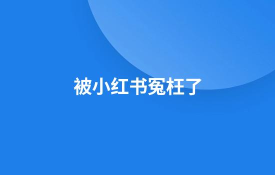 被小红书冤枉了