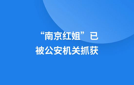 “南京红姐”已被公安机关抓获
