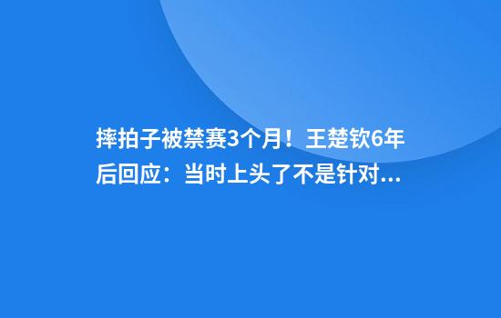 摔拍子被禁赛3个月！王楚钦6年后回应：当时上头了不是针对别人