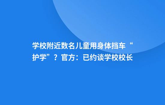 学校附近数名儿童用身体挡车“护学”？官方：已约谈学校校长