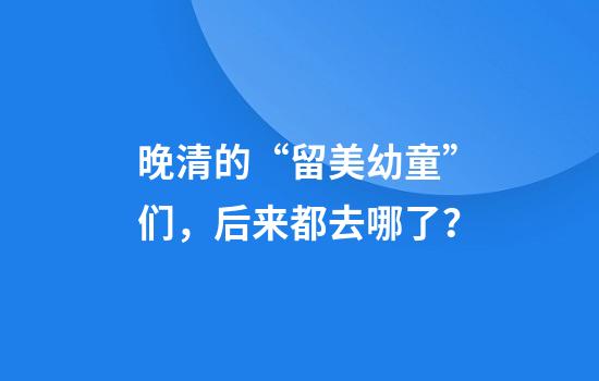 晚清的“留美幼童”们，后来都去哪了？