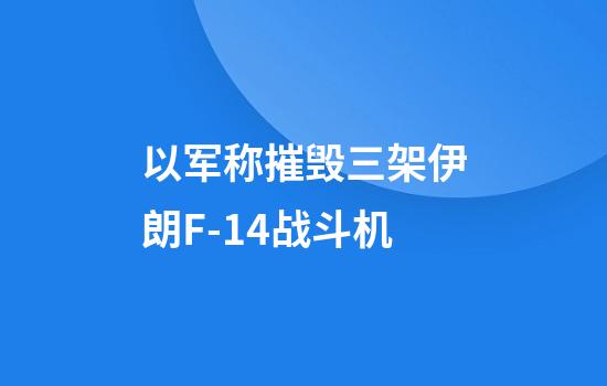 以军称摧毁三架伊朗F-14战斗机