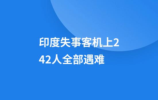 印度失事客机上242人全部遇难