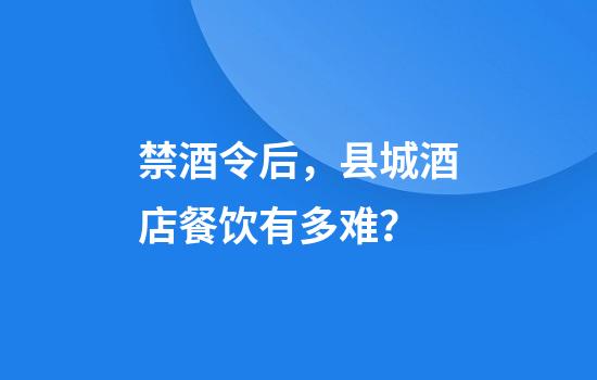 禁酒令后，县城酒店餐饮有多难？