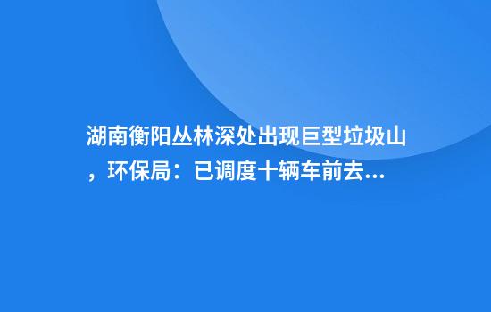 湖南衡阳丛林深处出现巨型垃圾山，环保局：已调度十辆车前去清理