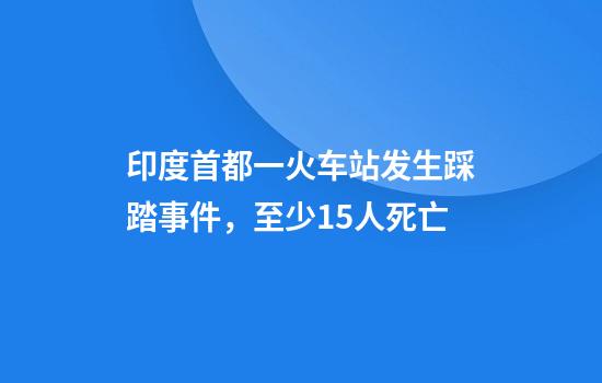 印度首都一火车站发生踩踏事件,至少15人死亡