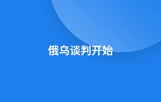 俄乌谈判开始