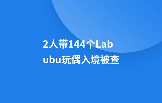 2人带144个Labubu玩偶入境被查
