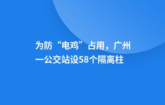 为防“电鸡”占用，广州一公交站设58个隔离柱