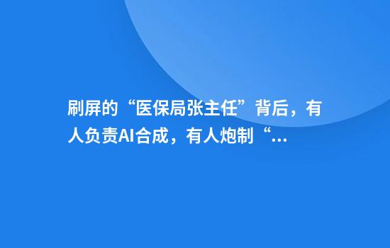 刷屏的“医保局张主任”背后，有人负责AI合成，有人炮制“爆款”信息
