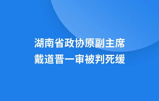 湖南省政协原副主席戴道晋一审被判死缓