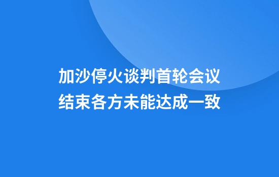 加沙停火谈判首轮会议结束各方未能达成一致