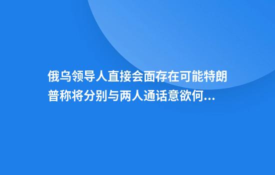 俄乌领导人直接会面存在可能特朗普称将分别与两人通话意欲何为？