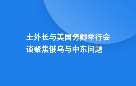 土外长与美国务卿举行会谈聚焦俄乌与中东问题