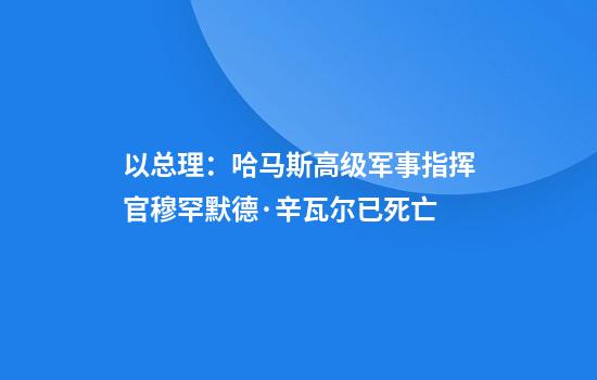 以总理：哈马斯高级军事指挥官穆罕默德·辛瓦尔已死亡