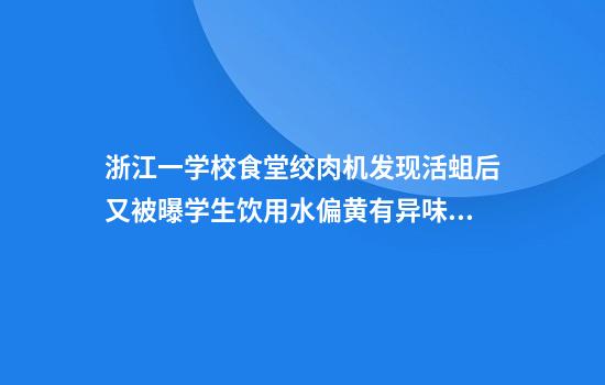 浙江一学校食堂绞肉机发现活蛆后又被曝学生饮用水偏黄有异味，当地最新回应