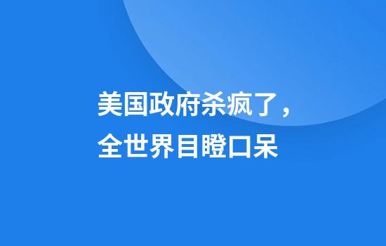 美国政府杀疯了，全世界目瞪口呆
