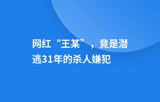网红“王某”，竟是潜逃31年的杀人嫌犯