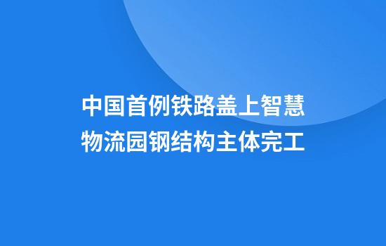 中国首例铁路盖上智慧物流园钢结构主体完工