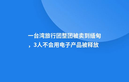 一台湾旅行团整团被卖到缅甸，3人不会用电子产品被释放