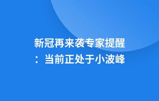 新冠再来袭专家提醒：当前正处于小波峰