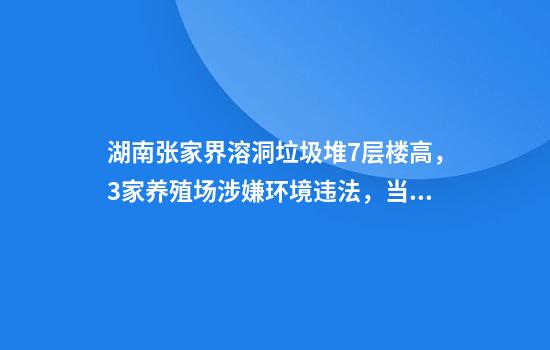 湖南张家界溶洞垃圾堆7层楼高，3家养殖场涉嫌环境违法，当地凌晨通报