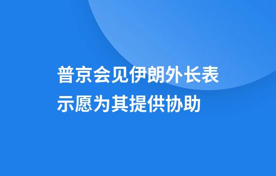 普京会见伊朗外长表示愿为其提供协助