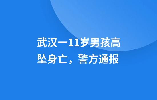 武汉一11岁男孩高坠身亡，警方通报