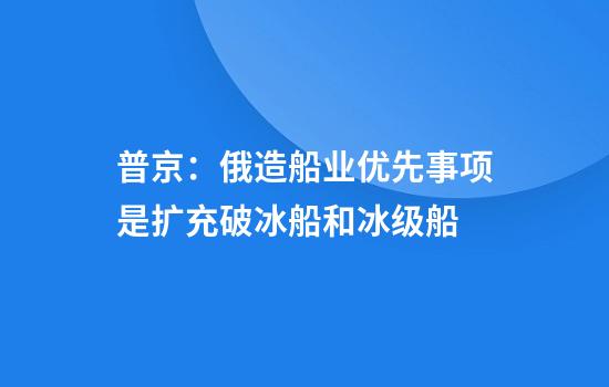 普京：俄造船业优先事项是扩充破冰船和冰级船