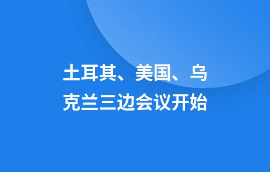 土耳其、美国、乌克兰三边会议开始