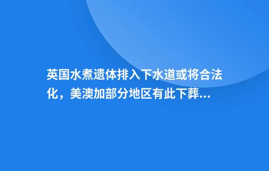 英国水煮遗体排入下水道或将合法化，美澳加部分地区有此下葬方式