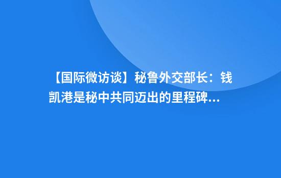 【国际微访谈】秘鲁外交部长：钱凯港是秘中共同迈出的里程碑式的一步
