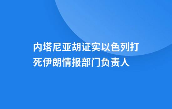 内塔尼亚胡证实以色列打死伊朗情报部门负责人