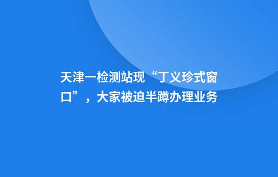 天津一检测站现“丁义珍式窗口”,大家被迫半蹲办理业务