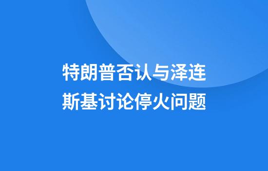 特朗普否认与泽连斯基讨论停火问题