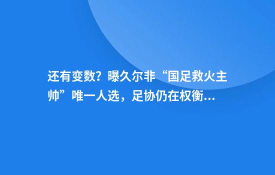 还有变数？曝久尔非“国足救火主帅”唯一人选，足协仍在权衡中