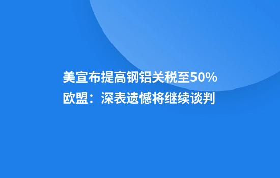 美宣布提高钢铝关税至50%欧盟：深表遗憾将继续谈判