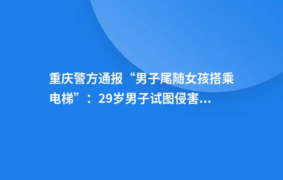 重庆警方通报“男子尾随女孩搭乘电梯”：29岁男子试图侵害女孩，已被刑拘