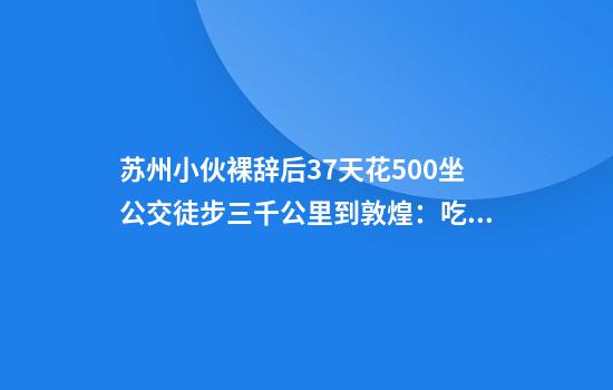 苏州小伙裸辞后37天花500坐公交徒步三千公里到敦煌：吃野菜野果，有网友请住酒店