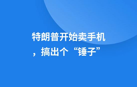 特朗普开始卖手机，搞出个“锤子”