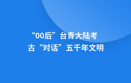 “00后”台青大陆考古“对话”五千年文明